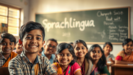 A collage representing the diverse languages and cultures of India.